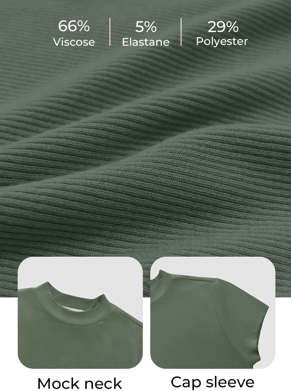 MIHOLL Women's Summer Cap Short Sleeve Tops Mock Neck Ribbed Knit Slim Fit Casual Basic Tee T Shirts