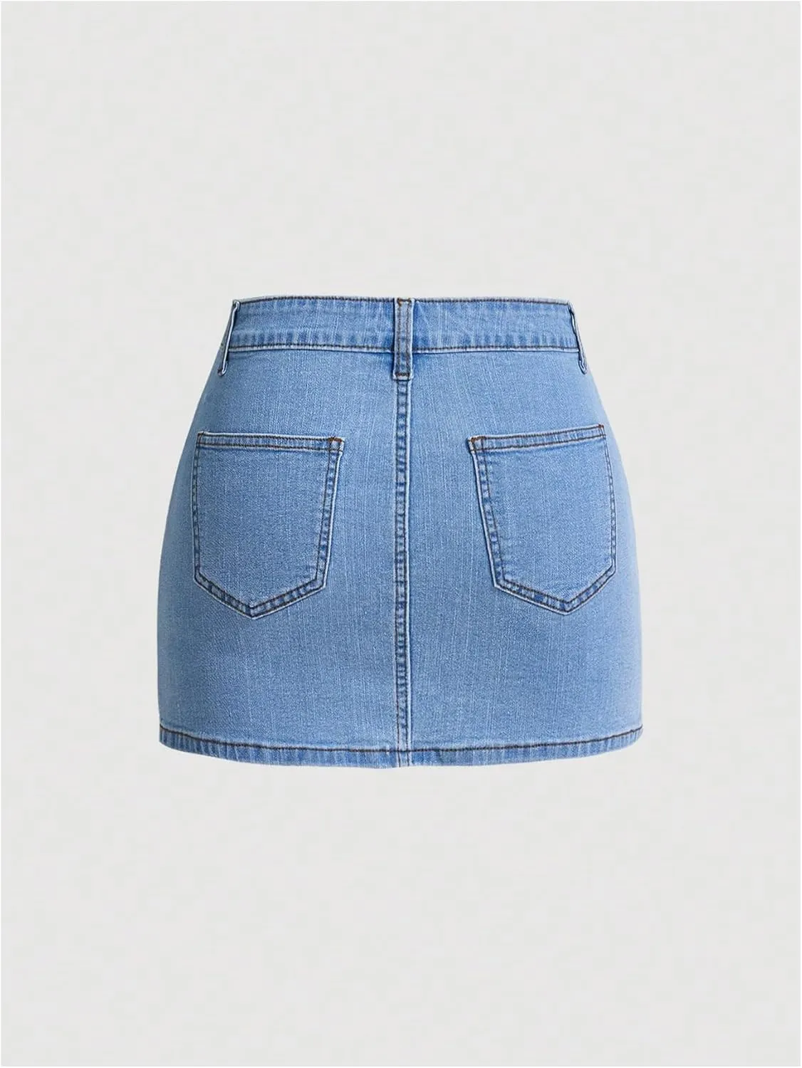 Milumia Women's Button Side Mini Denim Skirt High Waist Skinny Short Bodycon Skirts