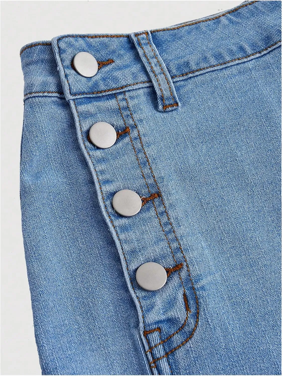 Milumia Women's Button Side Mini Denim Skirt High Waist Skinny Short Bodycon Skirts