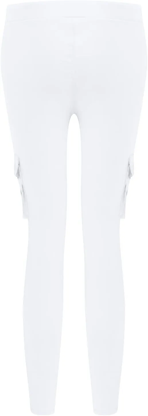 Multi Pocket Cargo Pants Athletic Drawstring Sweatpants Elastic Waist Solid Joggers High Waisted Loose Trousers