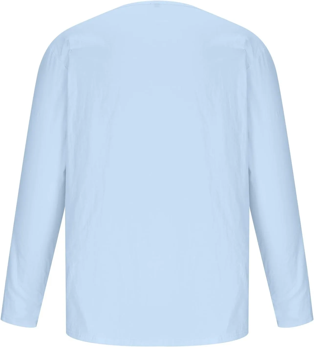 Muscularfit Mens Cotton Linen Shirts Casual Stylish Deep V Neck 3/4 Sleeve 2023 Summer Top Loose Regular-Fit Elegant T Shirt