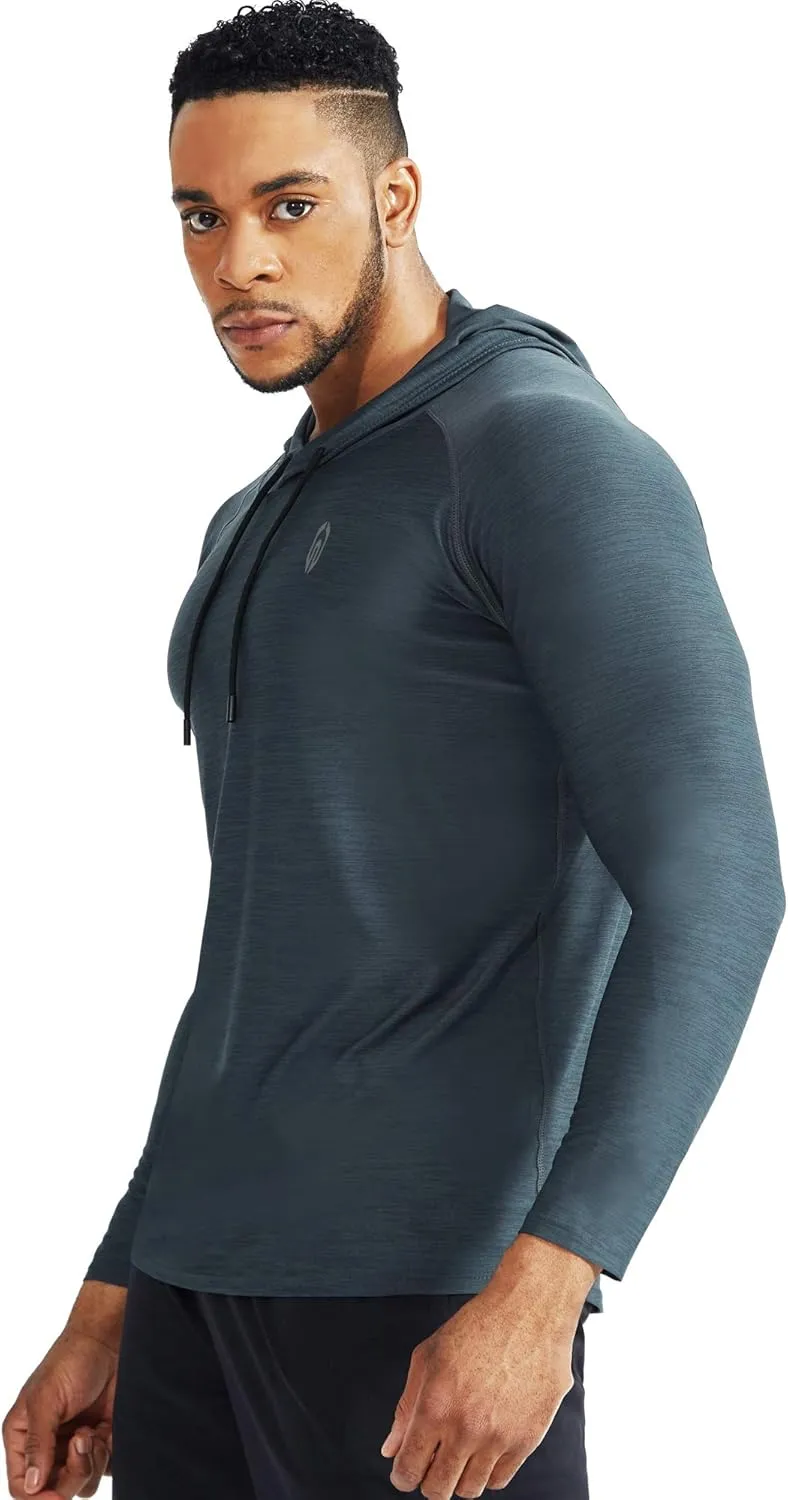 NELEUS Men's Dry Fit Athletic Shirt Workout Running Long Sleeve Shirts with Hoods