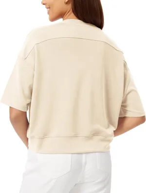 ODODOS Modal Soft Short Sleeve T-Shirts for Women Oversized Crew Neck Tee Relaxed Pullover Tops