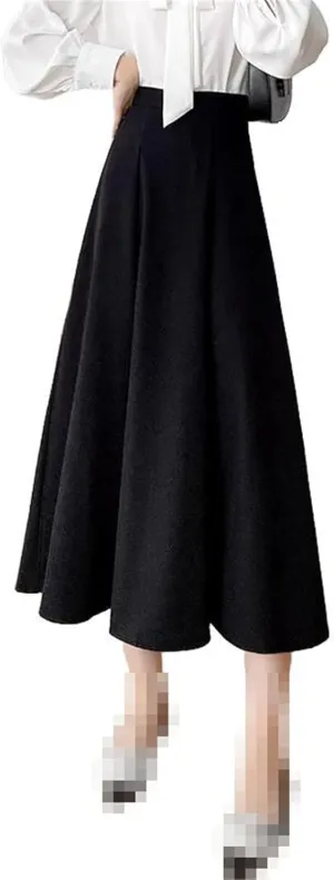 Office A-line Flared Skirt for Women,high-Waist mid-Length Pencil Skirt