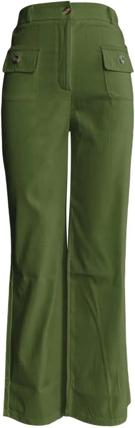 Oprah's Favorite Cropped Pants 2025, Tummy Control Wide Leg Trousers, Baggy Trousers High Waisted Stretchy Flare Pants