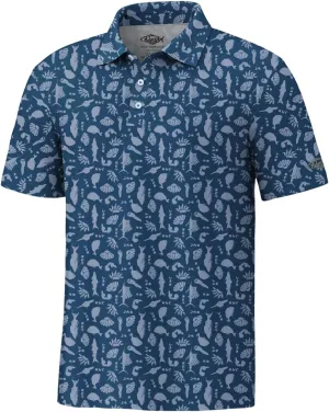 Palmyth Polo Shirts for Men Dry Fit Short Sleeve UPF 50  Moisture Wicking Print Collared Polo Golf Shirts Fishing