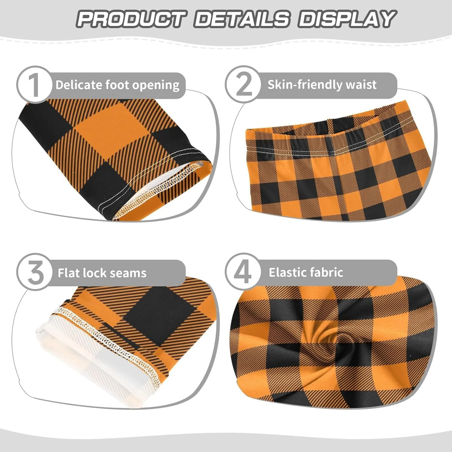 Plaid Leggings for Girls Stretch Pants Soft Girls Leggings Ankle Length Leggings for Kids Toddler 4-10 Years