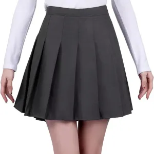 Pleated Mini Skirt High Waisted Tennis Skirts Skorts for Women Girls School Uniform Dress Cheer Skirt with Shorts,2T-4XL