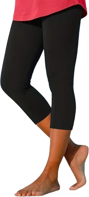 Plus Size Leggings Printed Stretch High Waist Elastic Cropped Pants Resort Beach Leggings Leggings with Pockets