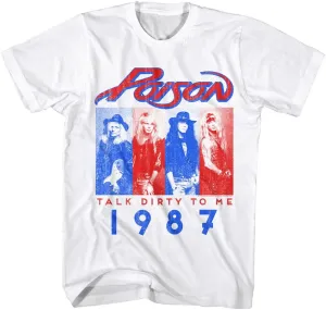 Poison Rock Band Talk Dirty 1987 Vintage Style Adult Short Sleeve T-Shirts Graphic Tees
