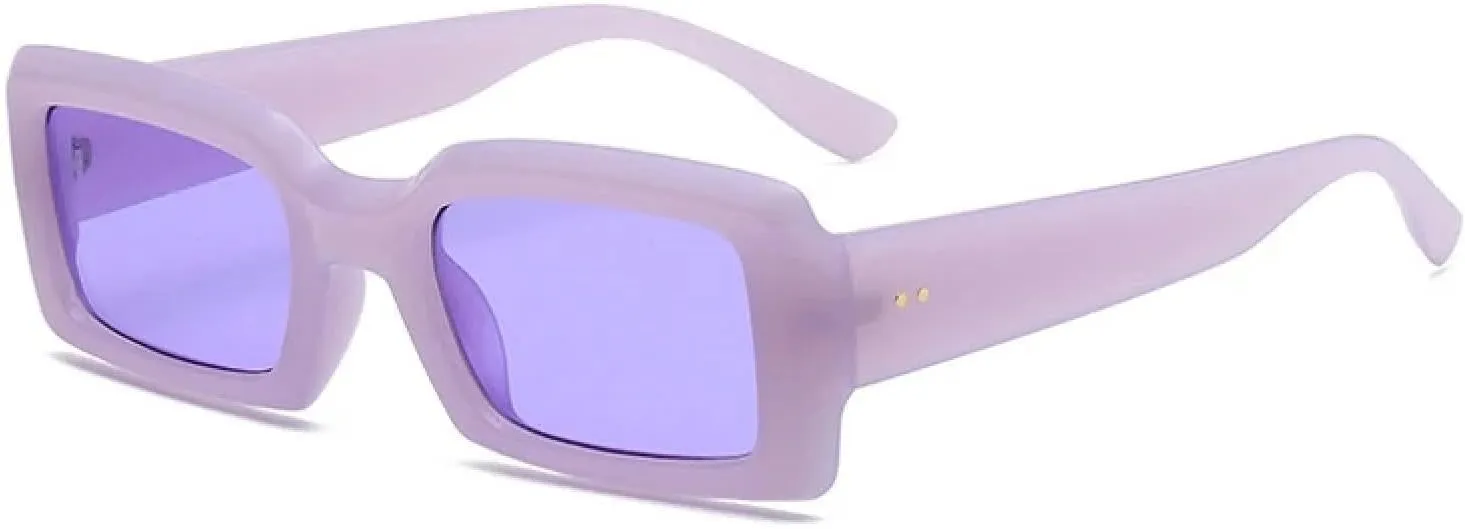 Popular Fashion Rectangle Colorful Sunglasses Women Retro Jelly Color Shades Uv400 Men Gradient