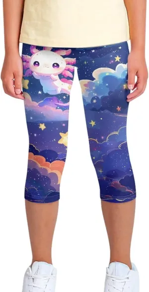 Renewold Girls' Leggings Girls Capri Leggings Yoga Pants Dance Trousers Clothing