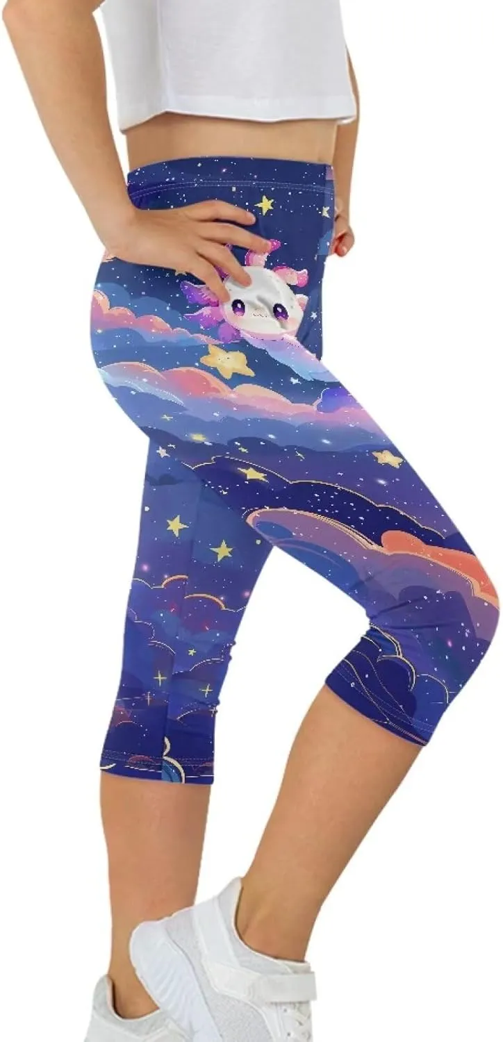 Renewold Girls' Leggings Girls Capri Leggings Yoga Pants Dance Trousers Clothing