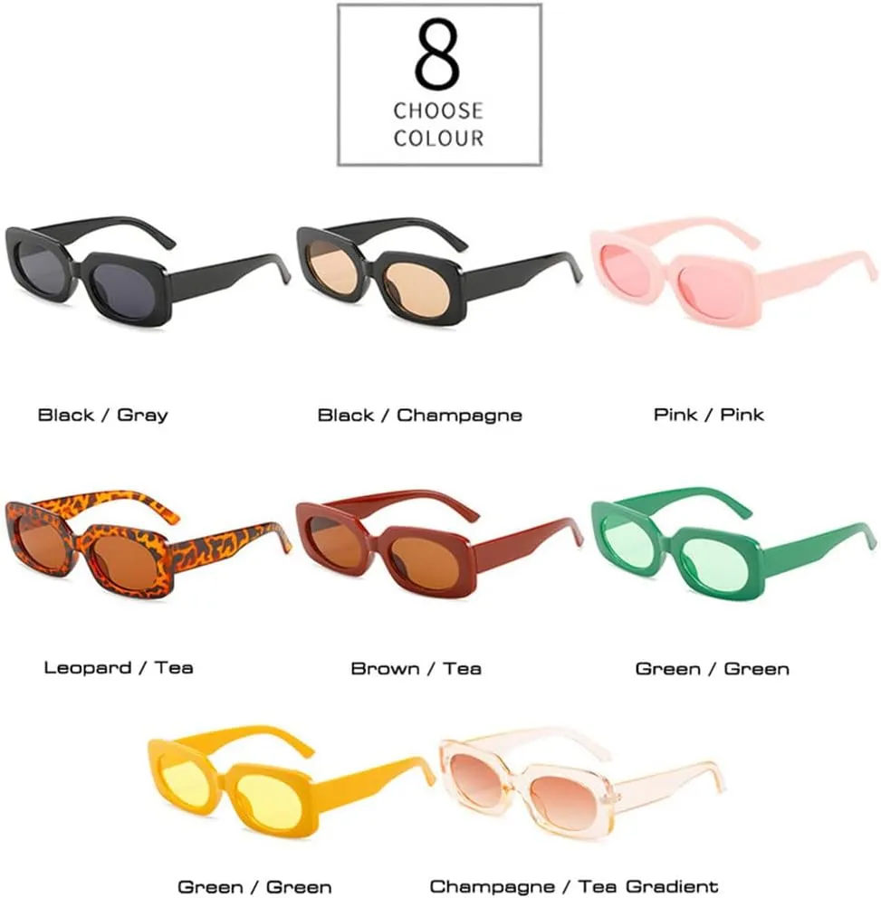 Retro Colorful Sunglasses Women Fashion Green Yellow Shades UV400 Men Trending Sun Glasses