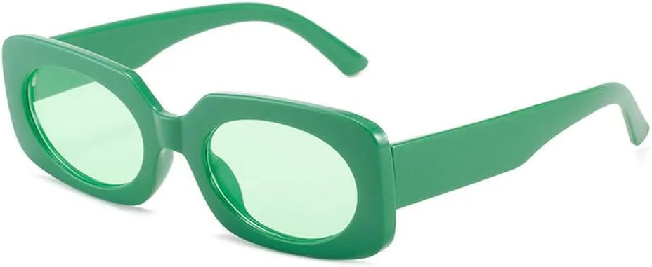 Retro Colorful Sunglasses Women Fashion Green Yellow Shades UV400 Men Trending Sun Glasses
