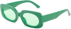 Retro Colorful Sunglasses Women Fashion Green Yellow Shades UV400 Men Trending Sun Glasses
