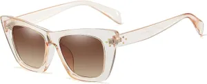 Retro Oversized Cat Eye Colorful Sunglasses Women Gradient Trending Rivets Men Shades Uv400