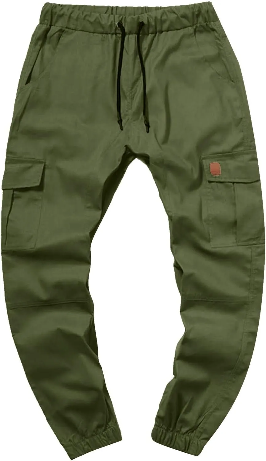 sdbrld Cargo Pants For Men Mens Cargo Pants Trendy Solid Drawstring Sport Jogger Cargo Pants Outdoor Hiking Trousers Panrts