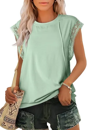 SHEWIN Summer Tops Casual Short Sleeve Shirts Loose Crewneck Oversized Tshirts for Women