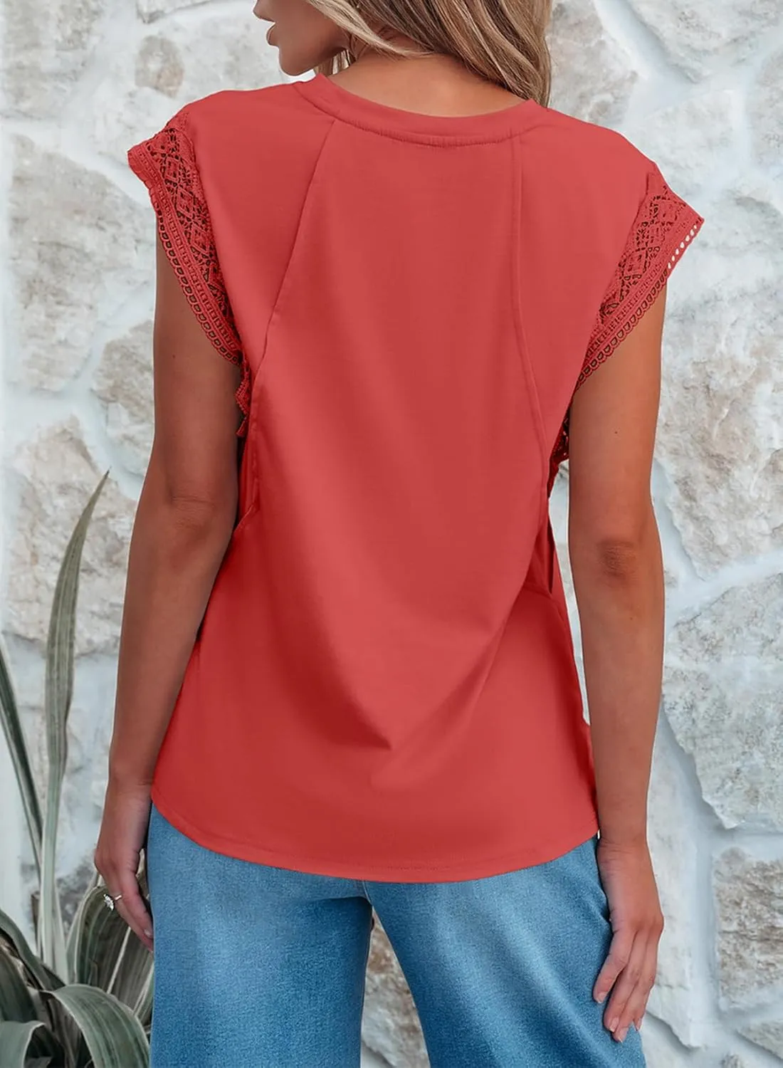 SHEWIN Summer Tops Casual Short Sleeve Shirts Loose Crewneck Oversized Tshirts for Women