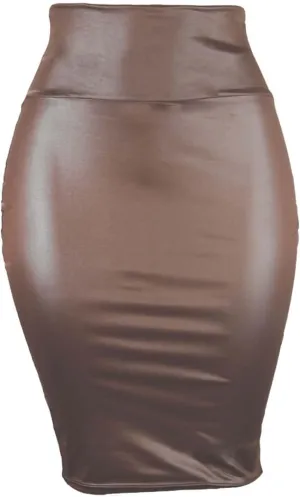 Skirts for Women Sexy Wrap Hip Faux Leather Skirt Trendy Classic High Waist PU Skirt Office Work Bodycon Skirts