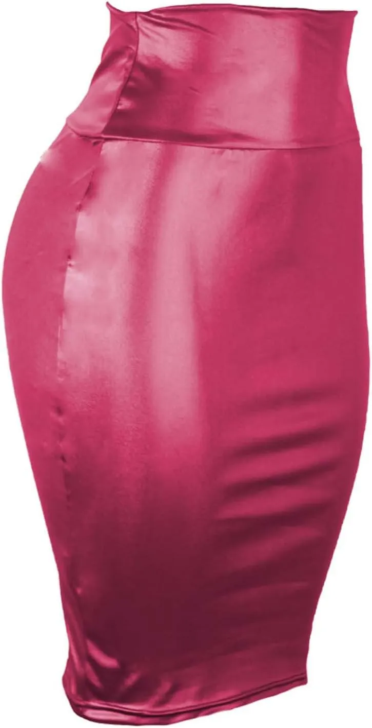 Skirts for Women Sexy Wrap Hip Faux Leather Skirt Trendy Classic High Waist PU Skirt Office Work Bodycon Skirts