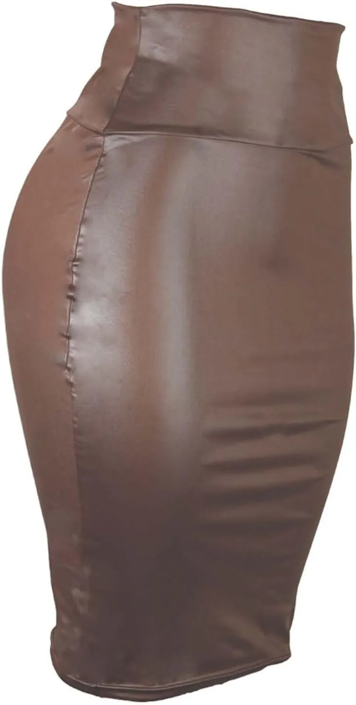 Skirts for Women Sexy Wrap Hip Faux Leather Skirt Trendy Classic High Waist PU Skirt Office Work Bodycon Skirts