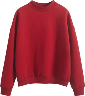 Solid Color Hoodie for Women Loose Pullover Turtleneck Long Sleeve Casual Sweatshirt Fall Outdoor Joggers Workout Tops