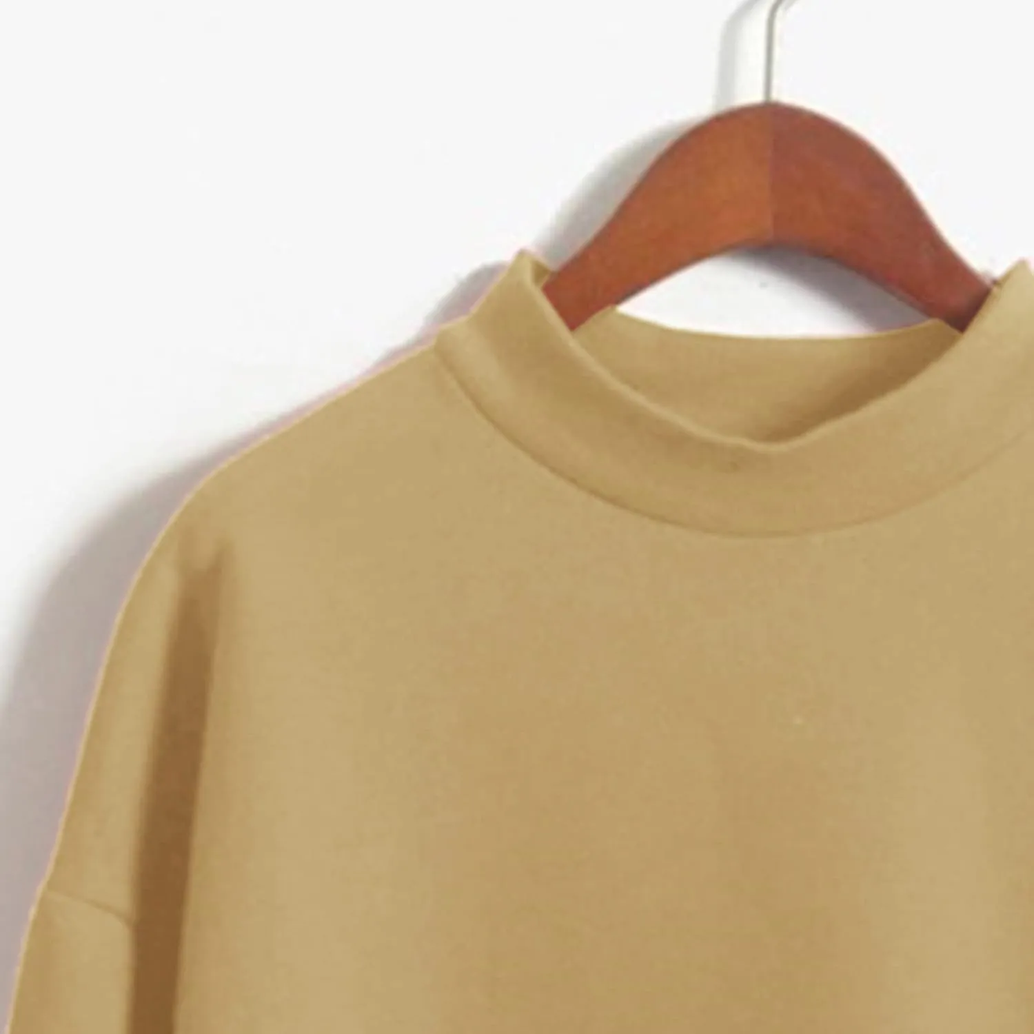 Solid Color Hoodie for Women Loose Pullover Turtleneck Long Sleeve Casual Sweatshirt Fall Outdoor Joggers Workout Tops