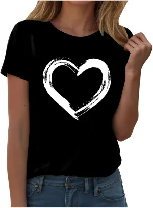 Summer Tops for Women 2025 Dressy Trendy Crew Neck Short Sleeve Tshirt Casual Loose Fit Basic Tees Ladies Tops