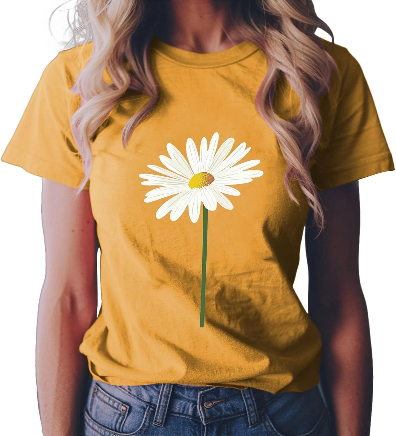 Summer Tops for Women 2025 Sunflower Graphic Tees Crewneck Short Sleeve Summer Tops Casual Loose Cotton Tshirts