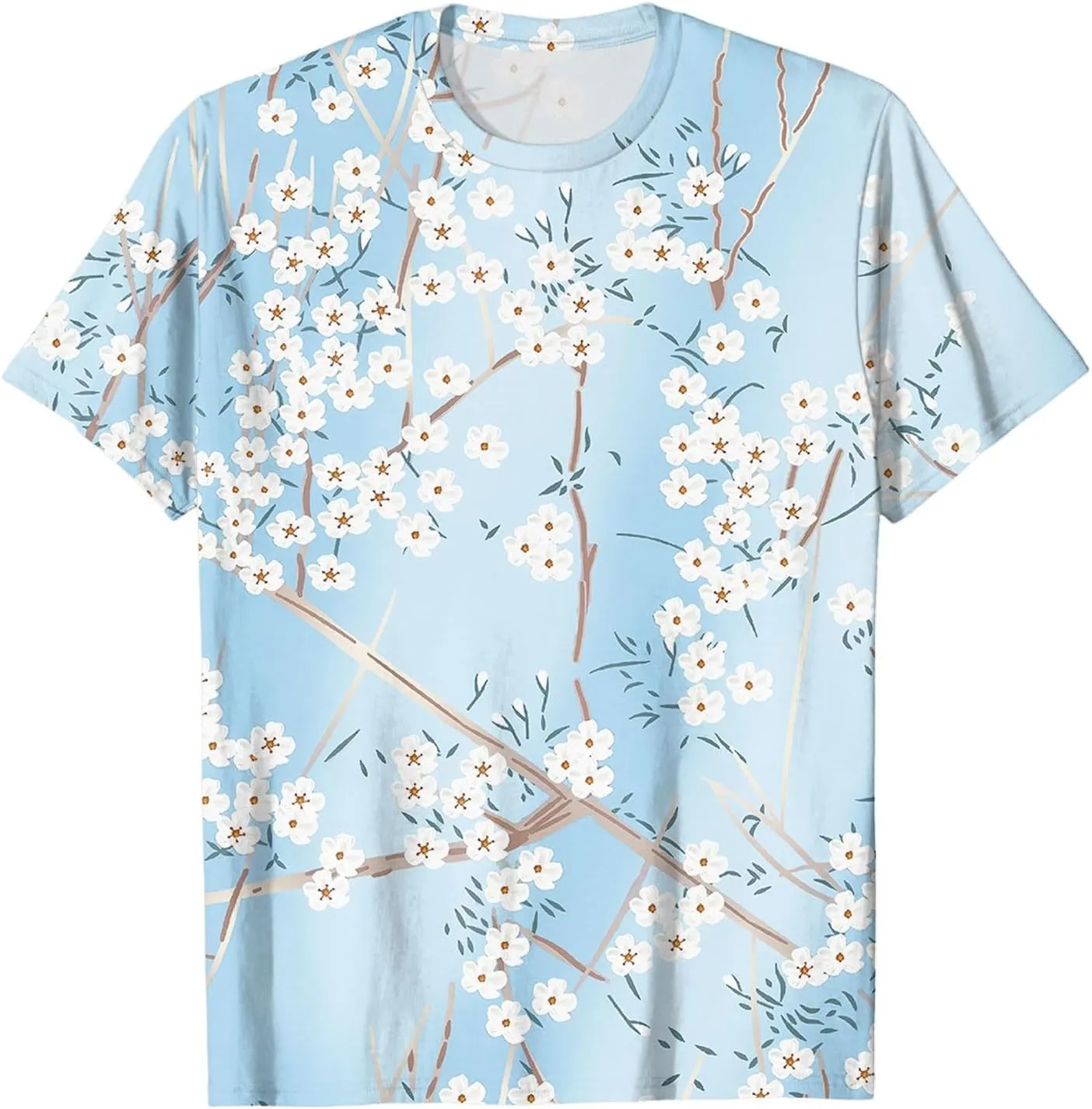 Summer Tops for Women 2025 Trendy Cute Floral Print Tee Shirts Casual Short Sleeve Crewneck Tee Blouses