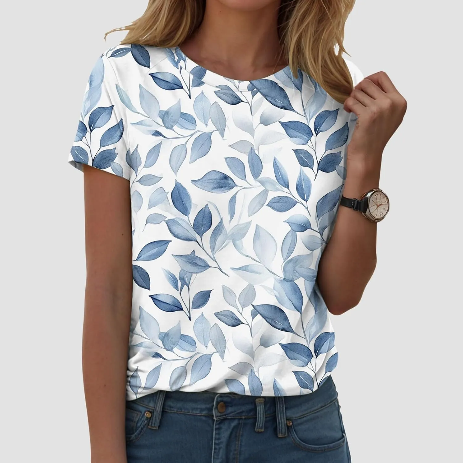 Summer Tops for Women 2025 Trendy Dressy Funny Cute Tshirt Short Sleeve Tunic Crewneck Blouses Vacation