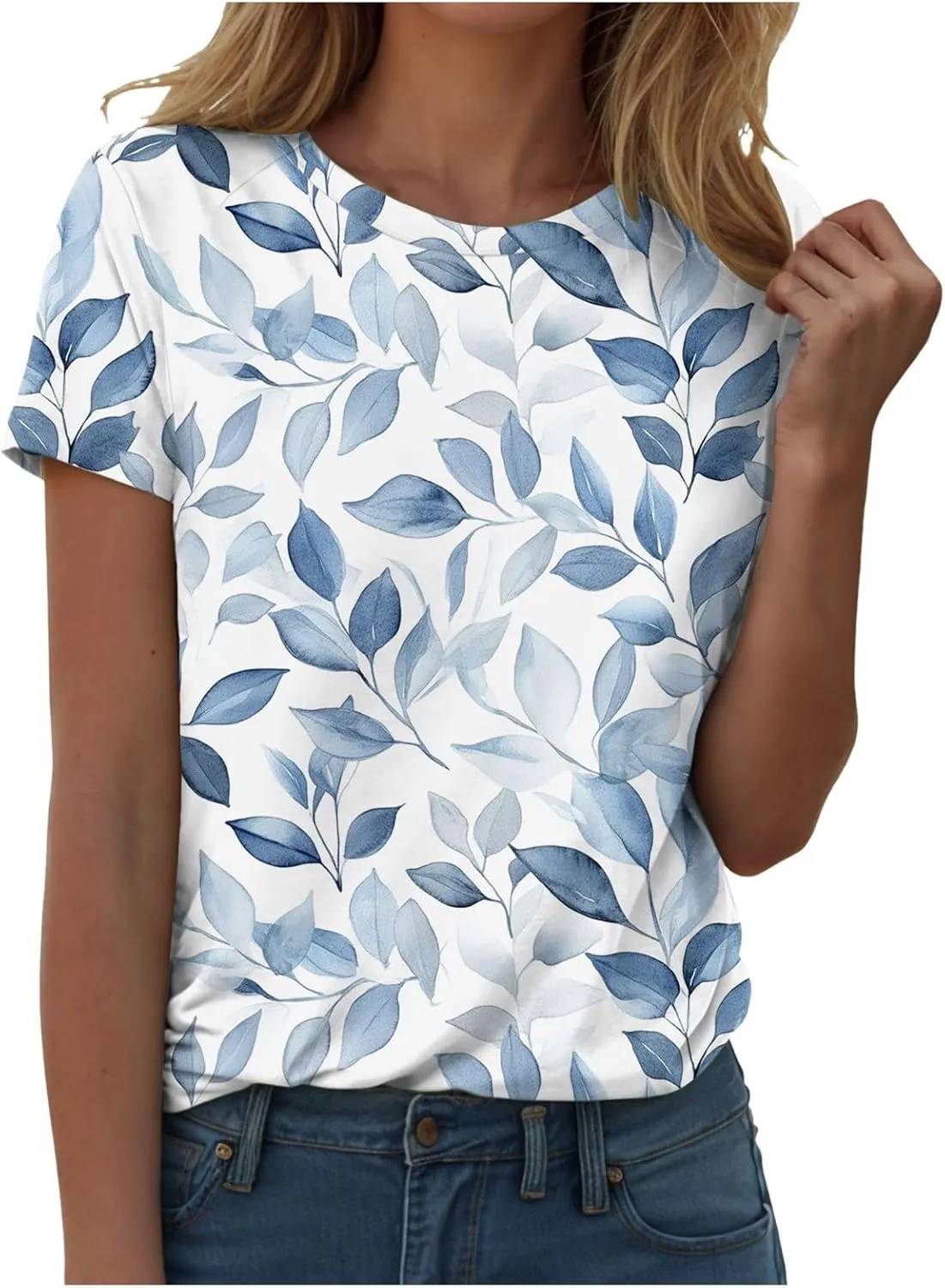 Summer Tops for Women 2025 Trendy Dressy Funny Cute Tshirt Short Sleeve Tunic Crewneck Blouses Vacation