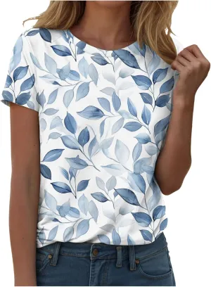 Summer Tops for Women 2025 Trendy Dressy Funny Cute Tshirt Short Sleeve Tunic Crewneck Blouses Vacation
