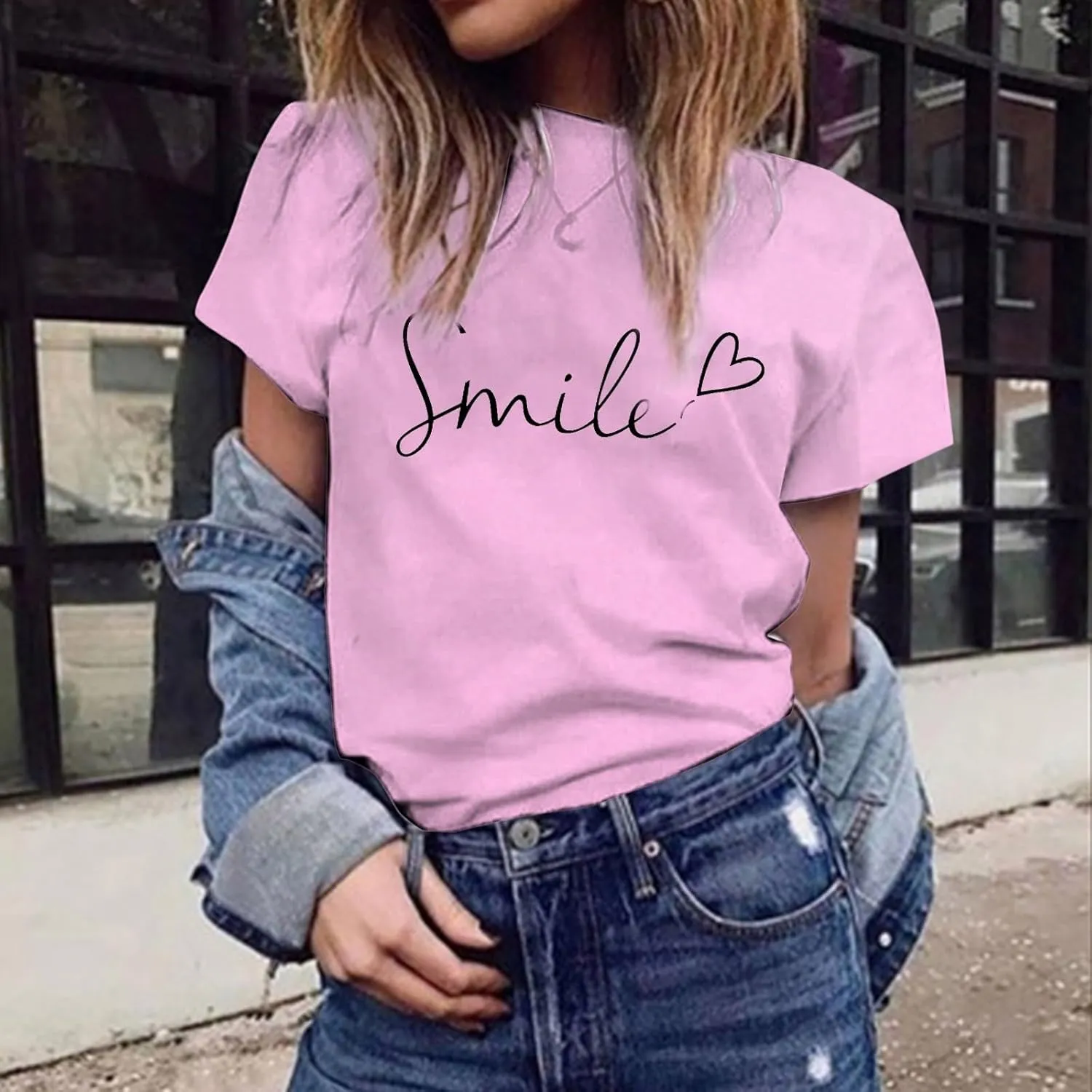 Summer Tops for Women 2025 Trendy Short Sleeve Blouses Round Neck Printed Pullover Casual Plus Size T Shirts
