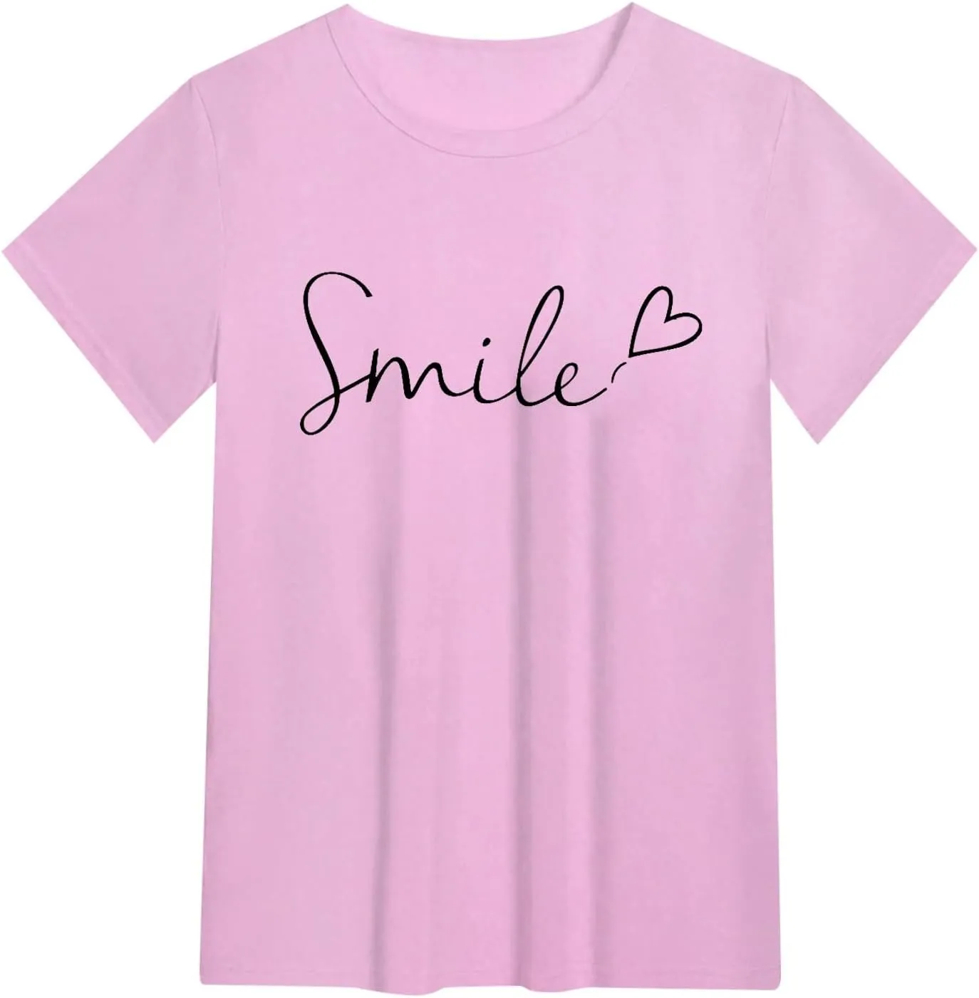 Summer Tops for Women 2025 Trendy Short Sleeve Blouses Round Neck Printed Pullover Casual Plus Size T Shirts
