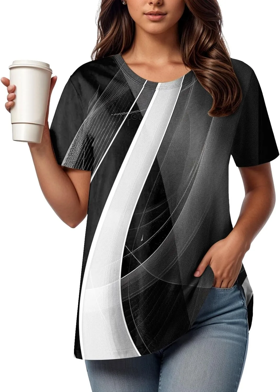 Summer Tops for Women 2025 Trendy Short Sleeve Crew Neck Tee Shirts Dressy Casual Blouses Beach Vacation