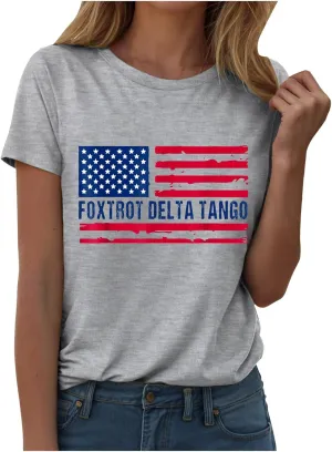 Summer Tops for Women 2025 Trendy Short Sleeve Tshirt Crew Neck Floral Print Causal Blouses Ladies Tops
