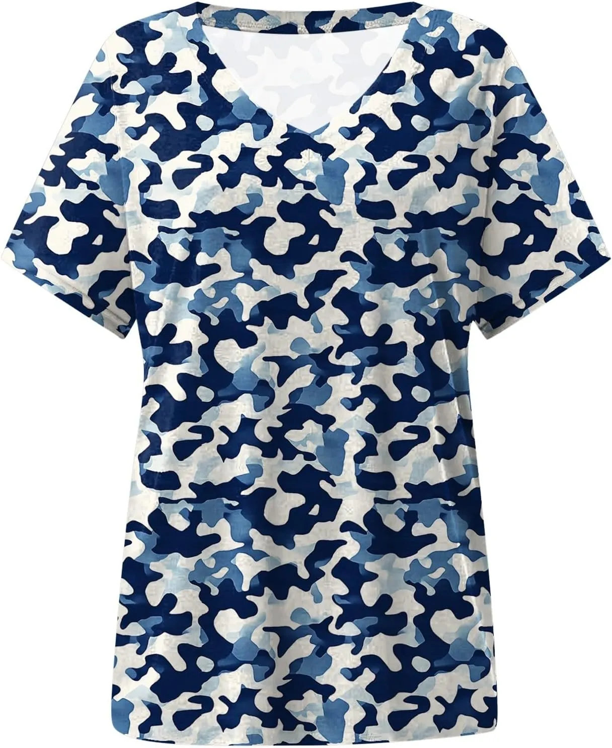 Summer Tops for Women 2025 Tunic Casual Short Sleeve V Neck Blouse Tshirts Floral Print Soft Comfy Tops