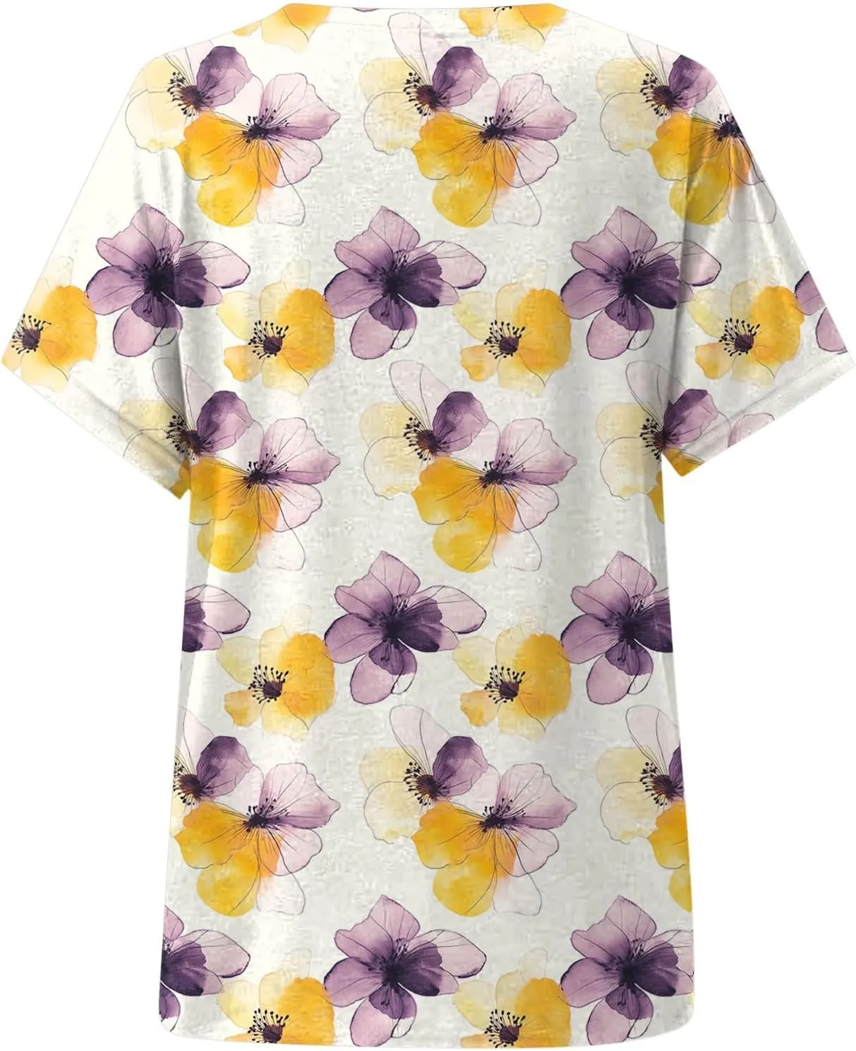 Summer Tops for Women 2025 V Neck Short Sleeve Shirts Trendy Dressy Casual Vacation Outfits Printed Shirts