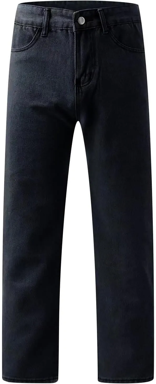 Sweatpants Jeans for Women Boyfriend High Waited Denim Pants Baggy Wide Leg Jeans Loose Fit Denim Pant with Pocket