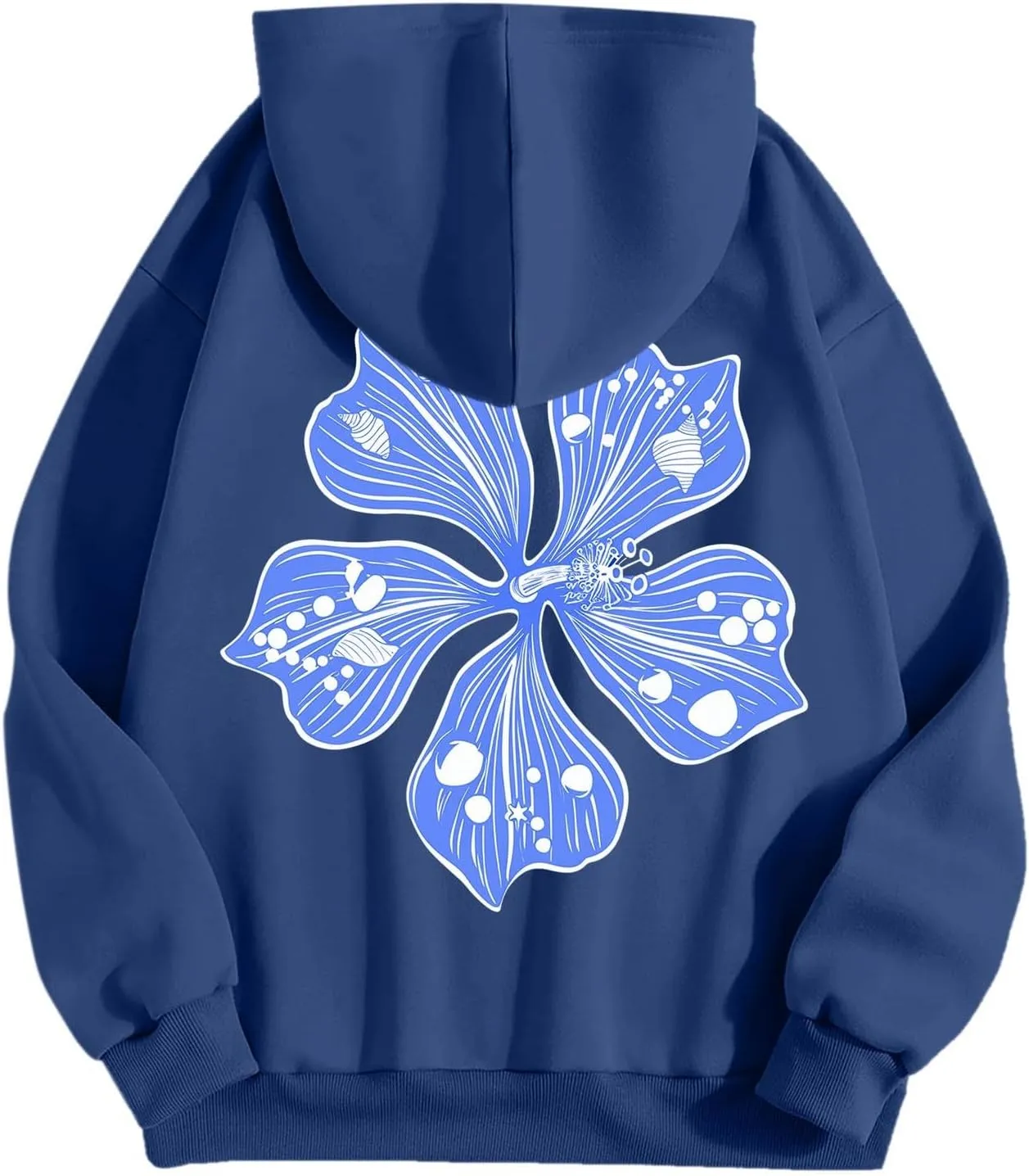 Sweatshirt Womens Pink Palm Puff Hoodie Girls Hoodie Cute Print Long Sleeve Graphic Women's Oversized Sweatshirt
