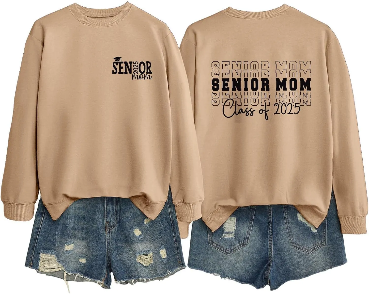 Sweatshirts for Women Back to School Fashion Letter Printed Crewneck Long Sleeve Pullover Tunics Causal Loose Hoodies