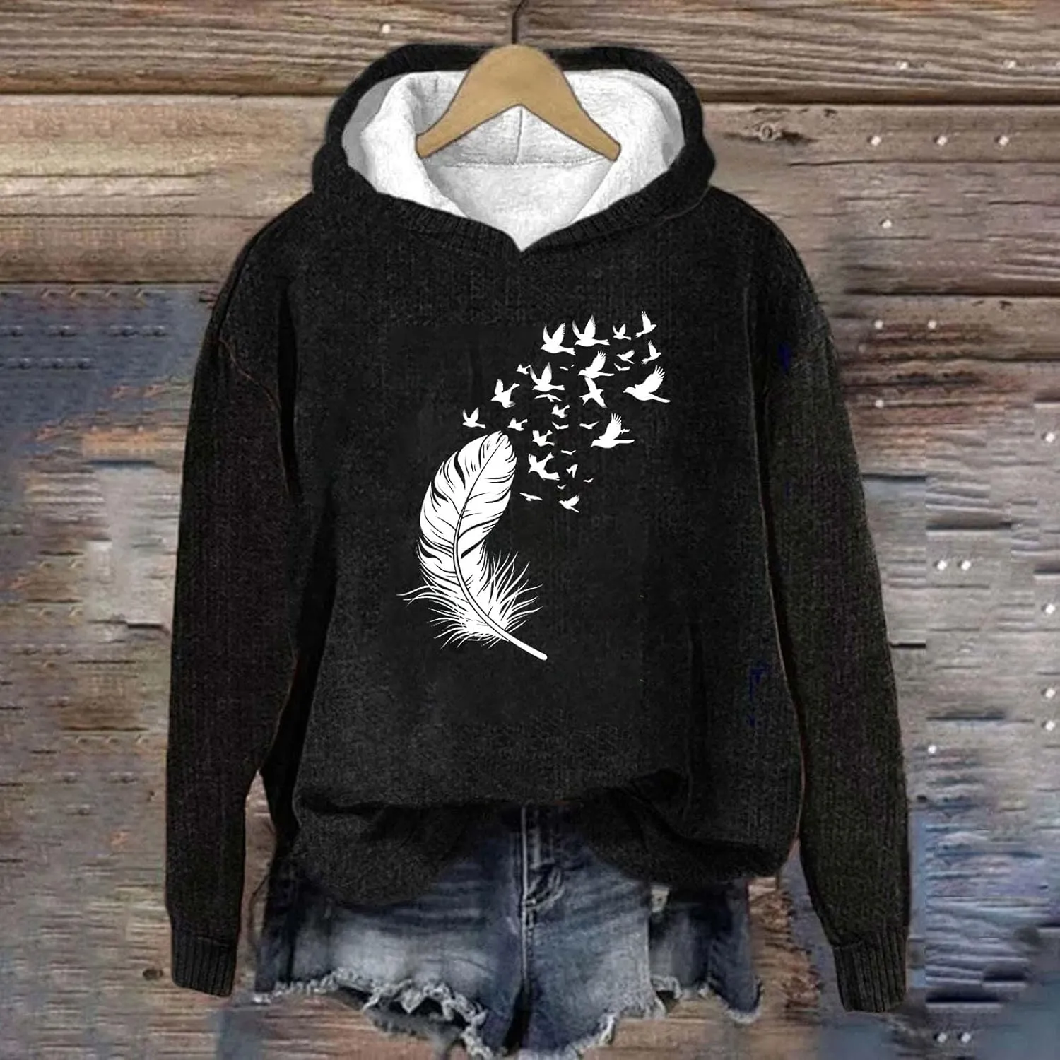 Sweatshirts for Women Trendy Oversized Thicken Fleece Hoodies Casual Warm Long Sleeve Tops Winter Coats