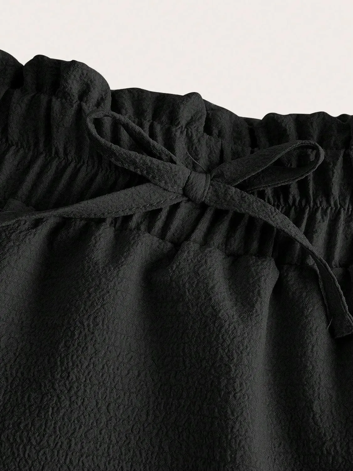 SweatyRocks Girl's Casual Solid Drawstring Waist Ruffle Hem Midi Skirt A Line Skirts