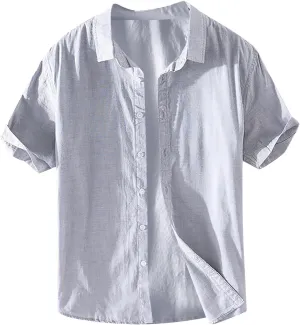 T Shirt for Men Lapel Color Button Top Short Sleeved T Shirt Mens Under Shirts Short Sleeve Dress Shirts for Men