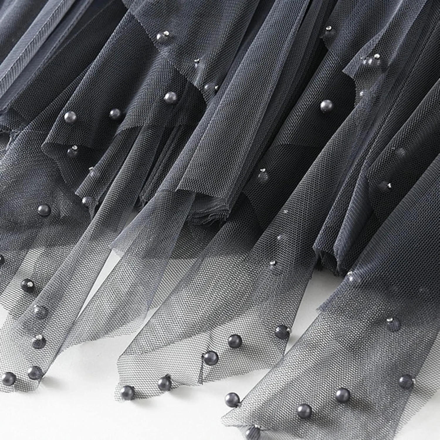 tuduoms Spring Fairy Pleated Tulle Skirts Teen Girls Ruffle Tiered Long Skirts High Waist Party Prom Mesh Flowy Midi Skirt