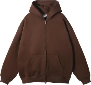 VFIVE UNFOUR Solid Color Zip Up Hoodies Men Winter Cotton Hooded Jacket Fashion Outwear Coat