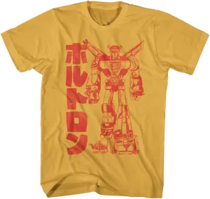 Voltron T Shirt Katakana Japanese Print Mens Short Sleeve T Shirts Vintage Style Graphic Tees